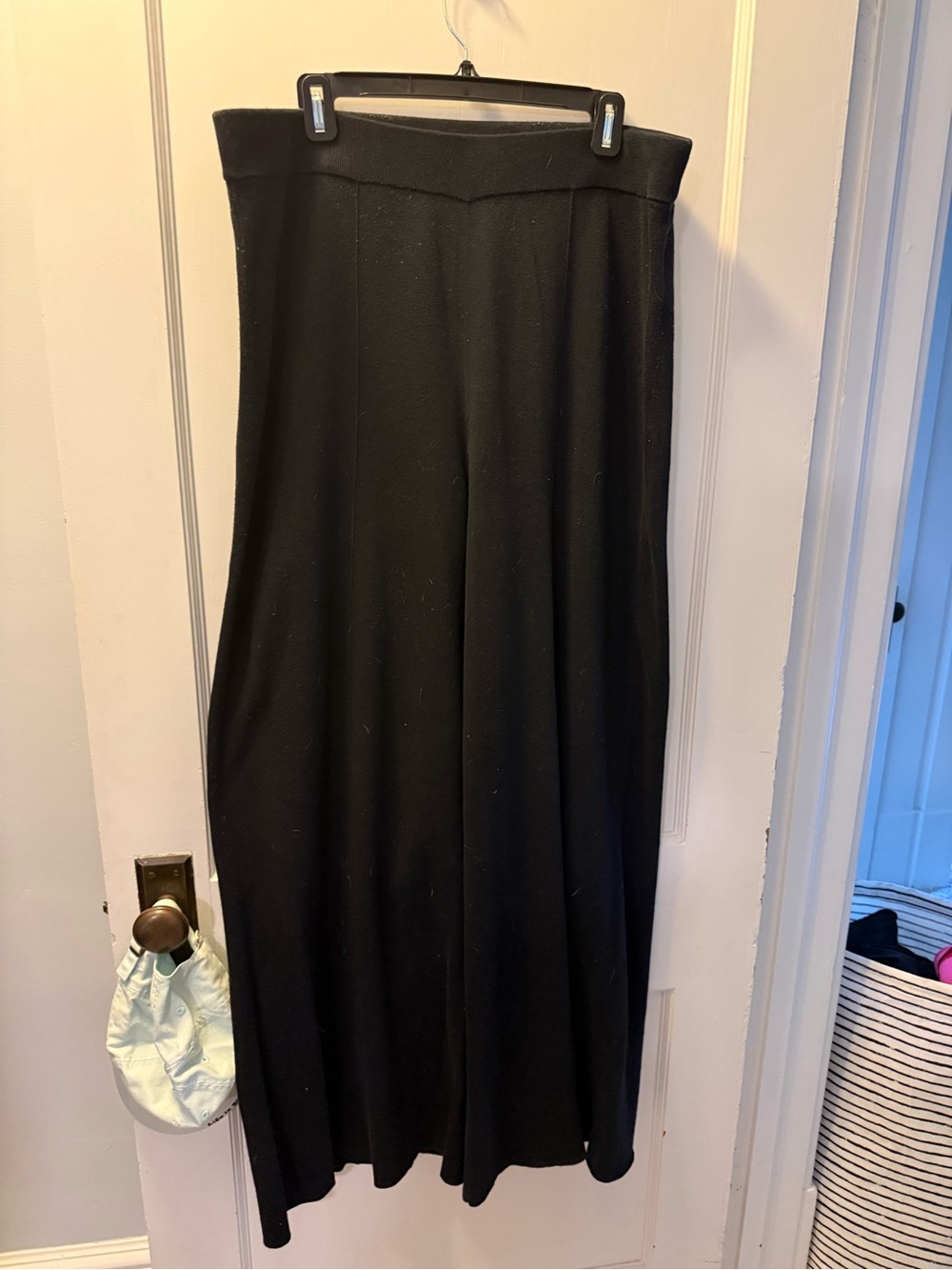 Lands' End Black Knit Wide Leg Pants
